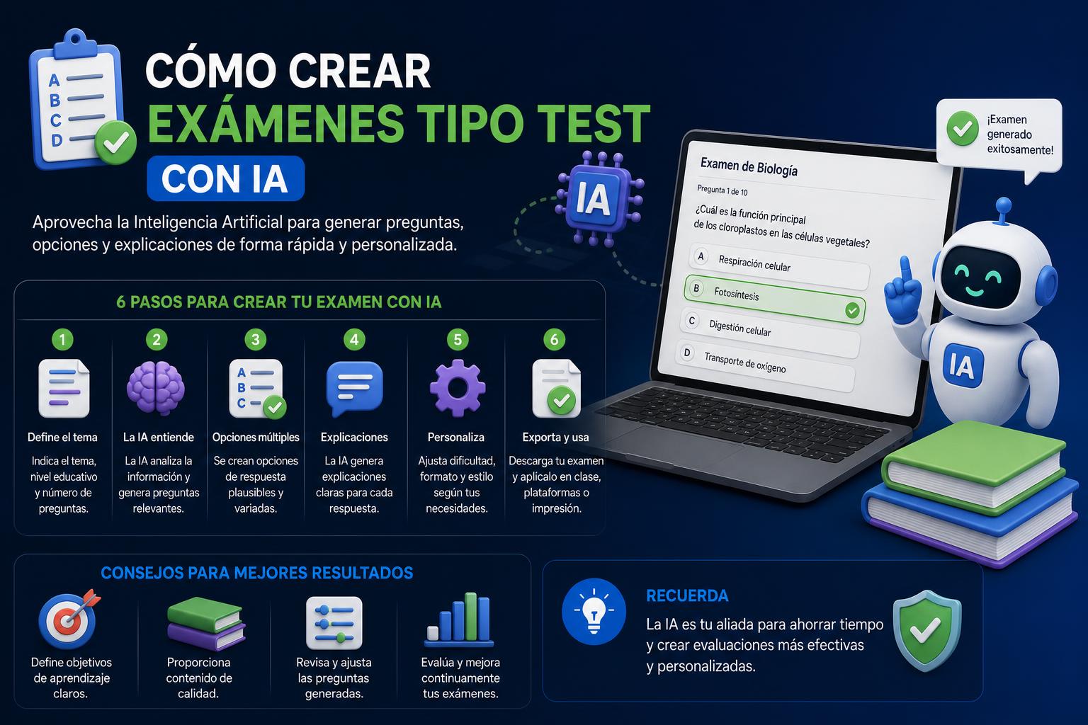 Cómo crear exámenes tipo test con IA